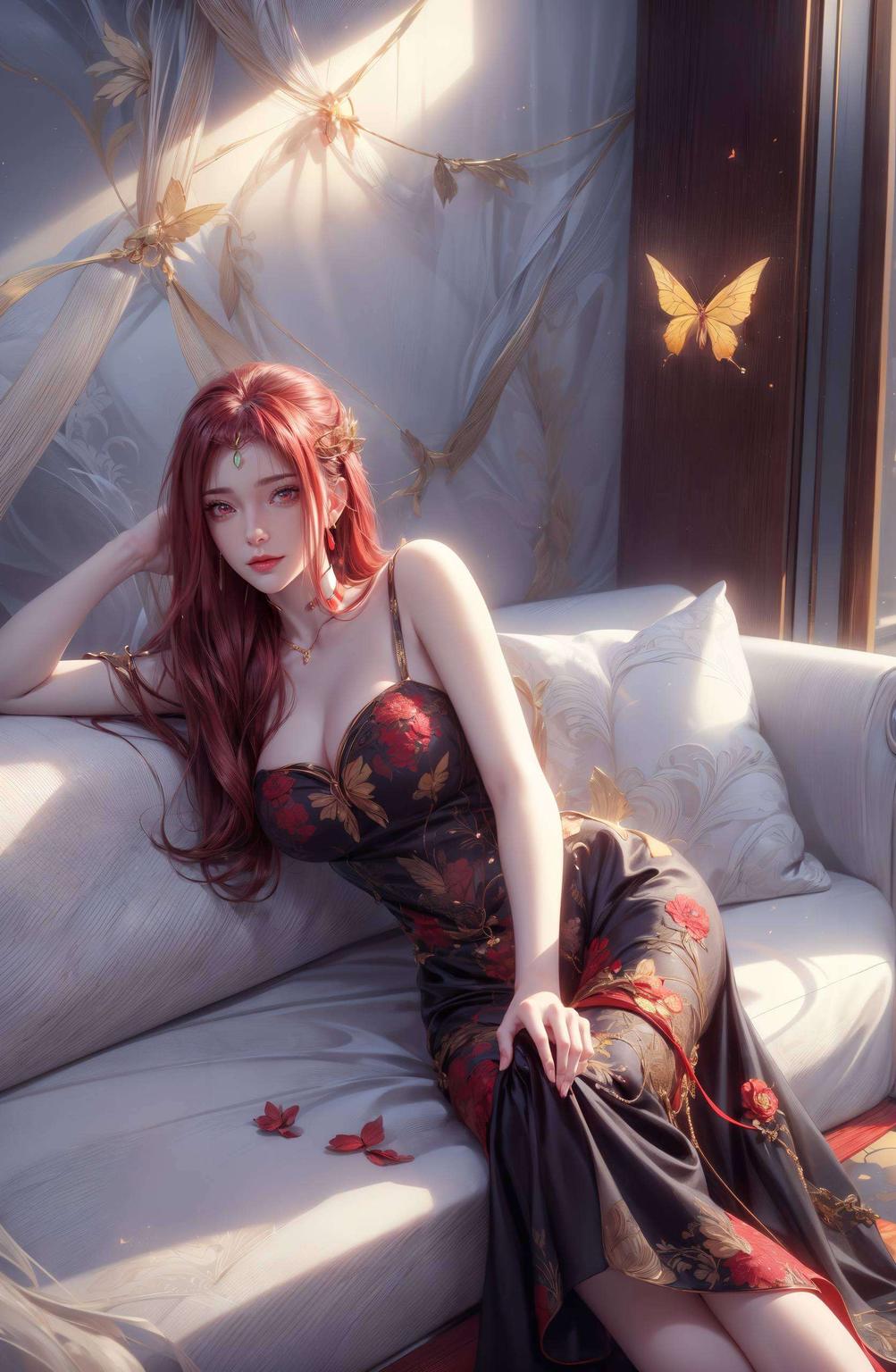 古风韵味浓红凰3D同人壁纸