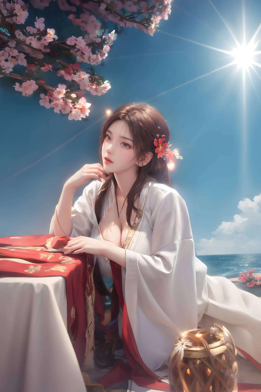 石昊背景映衬超清晰精细角色平板粉色壁纸