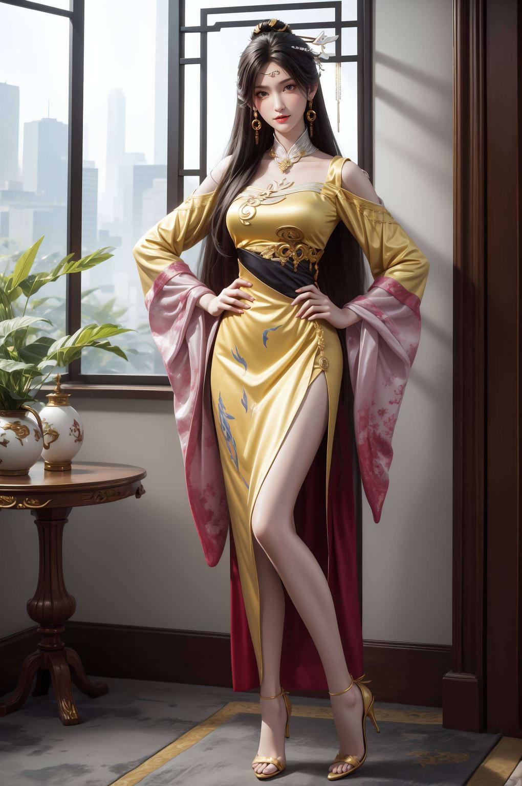 清新的色彩搭配简直让人眼前一亮！锁屏壁纸上的金瓶儿甜美可爱