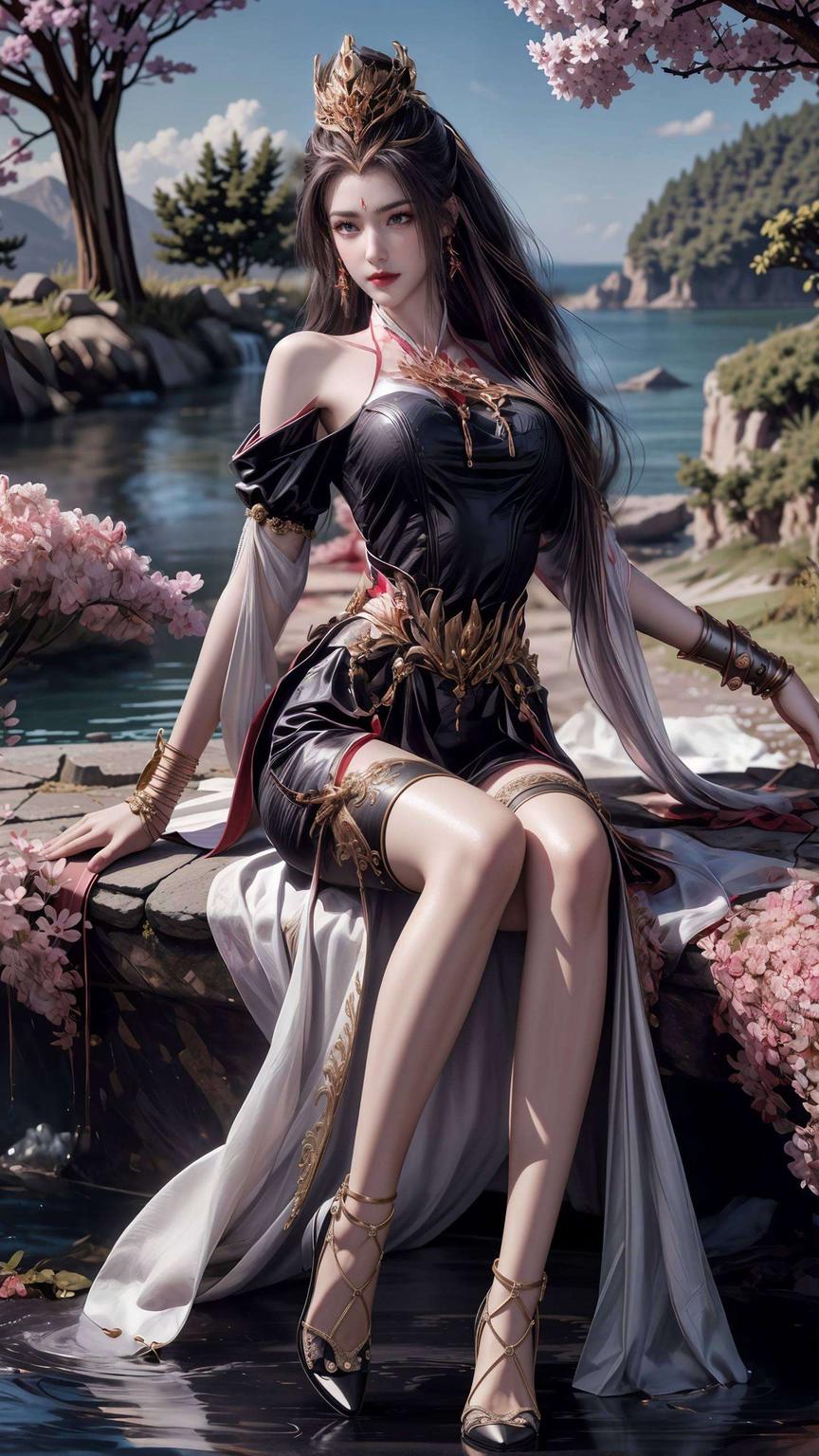 壁纸中的酒玖酒红色长发飘逸