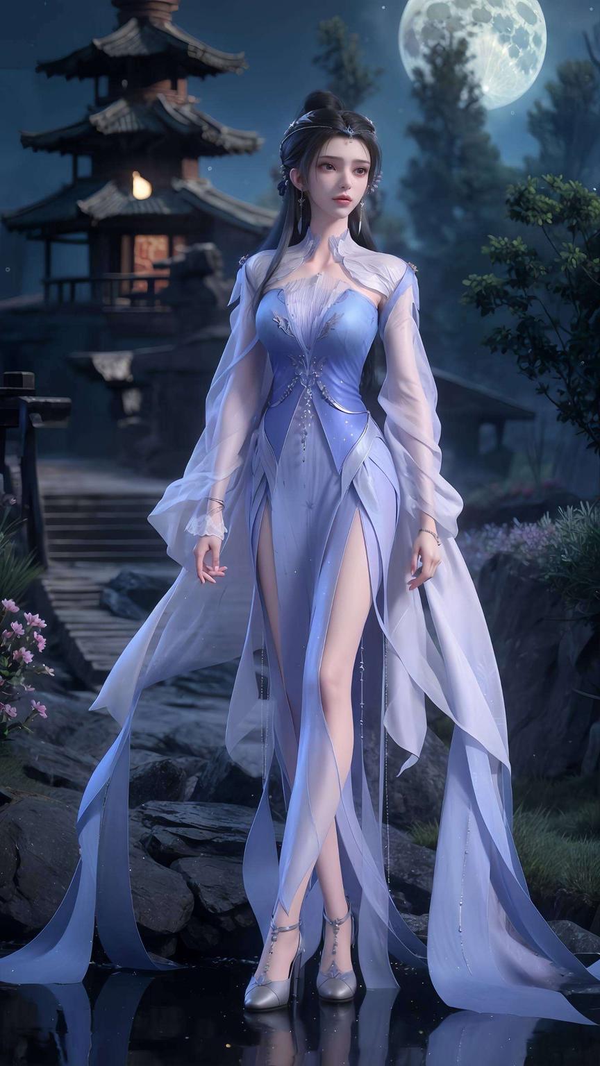 宛如动漫里的绝美风景李慕婉的美