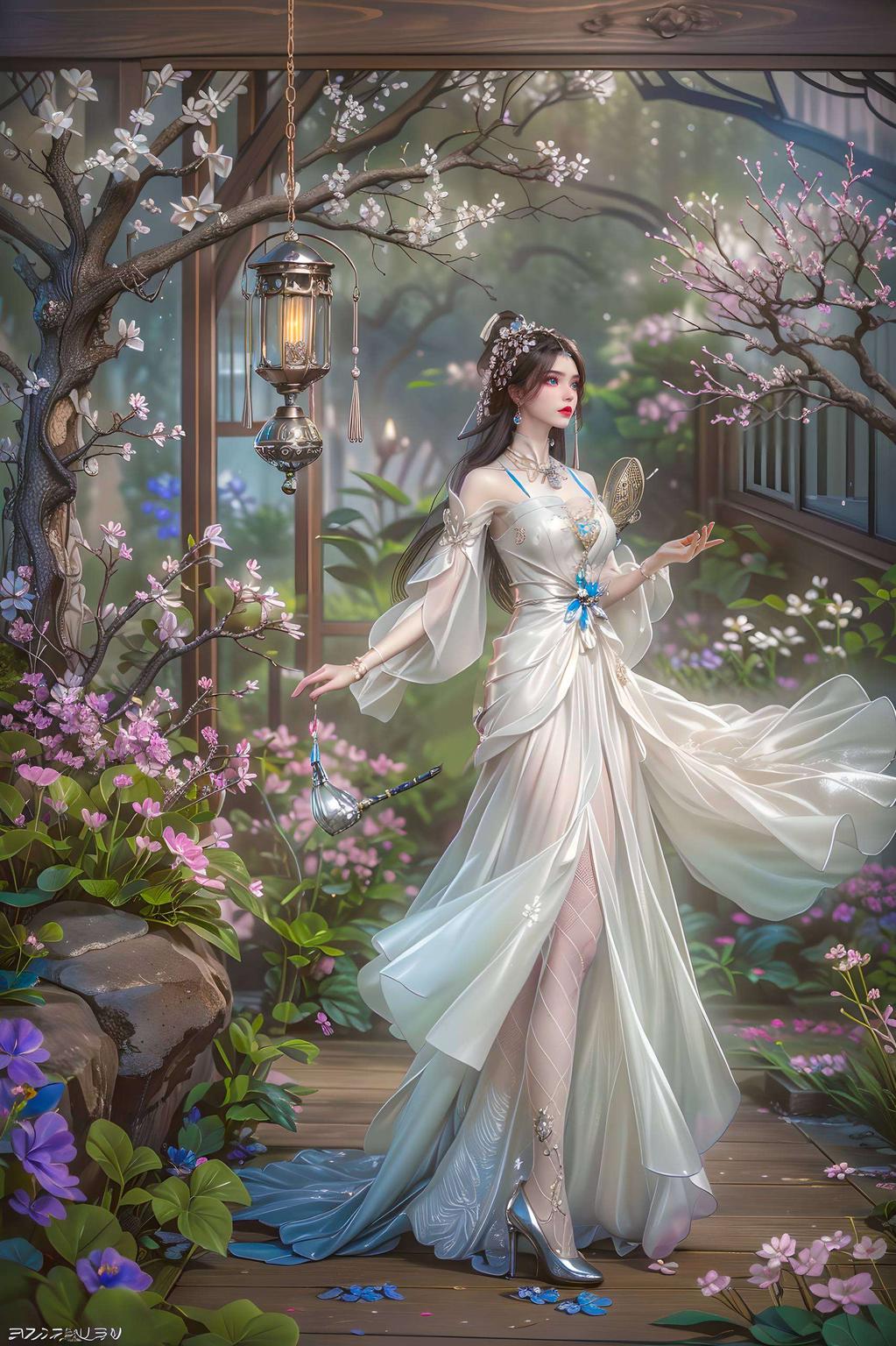 特别适合Win10和手机使用！看这款李慕婉横屏壁纸她优雅的姿态仿佛置身于浪漫的花海中