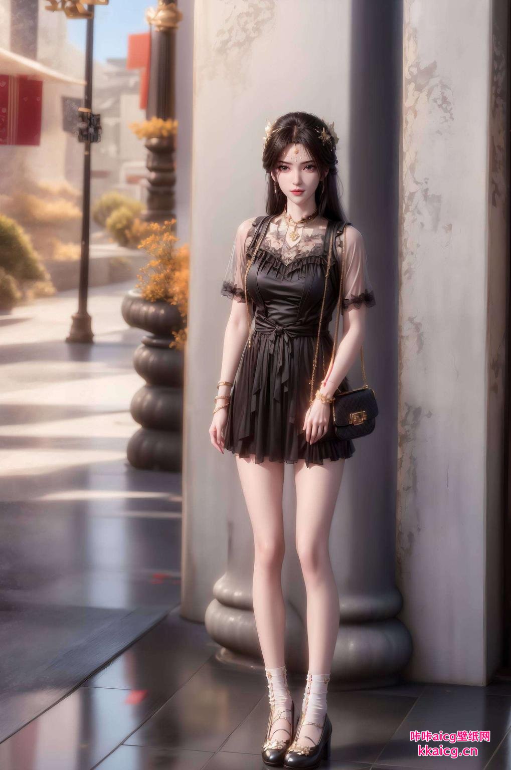 今天给大家带来这款超可爱的紫色动漫壁纸！看这AI美女李慕婉