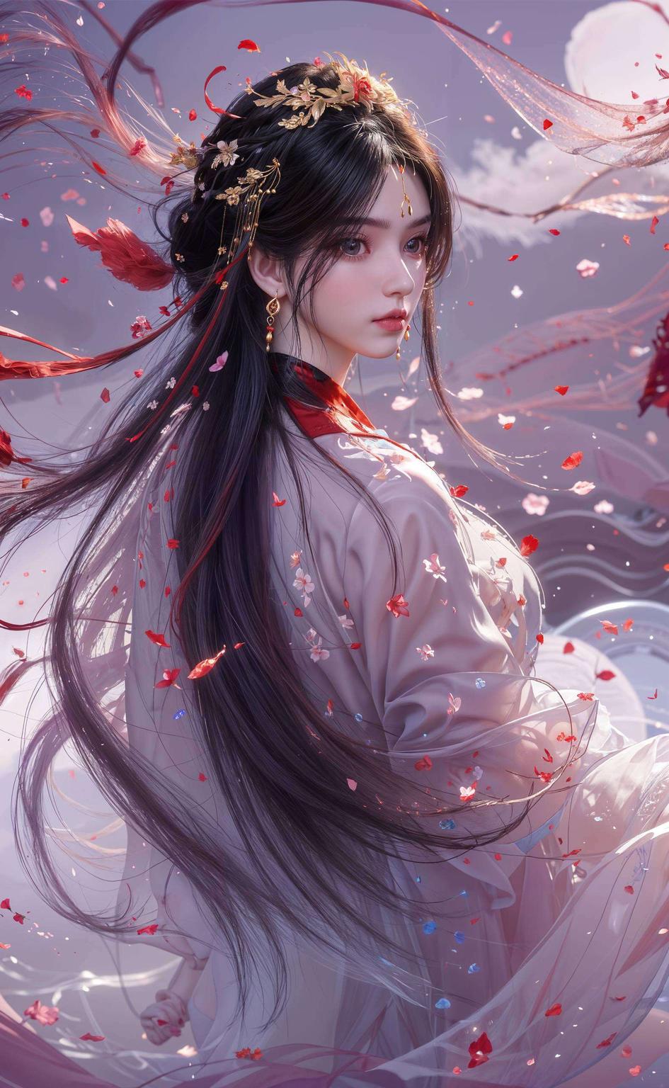 静谧美如画李慕婉背影映绿意
