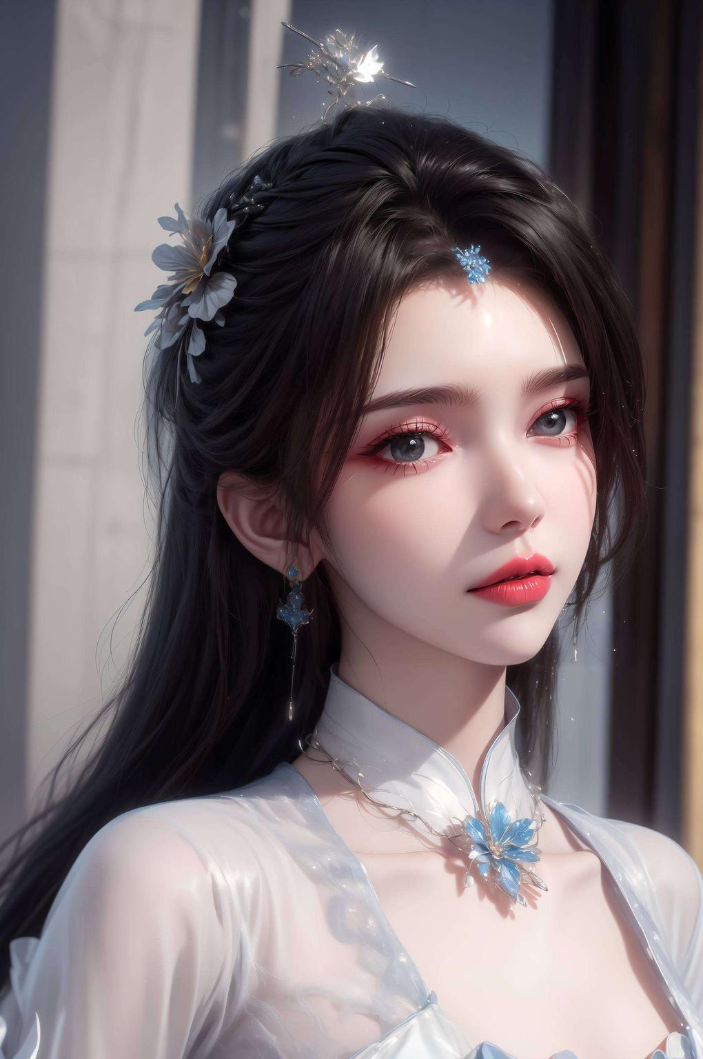 倒映着绚丽的夕阳画面细腻