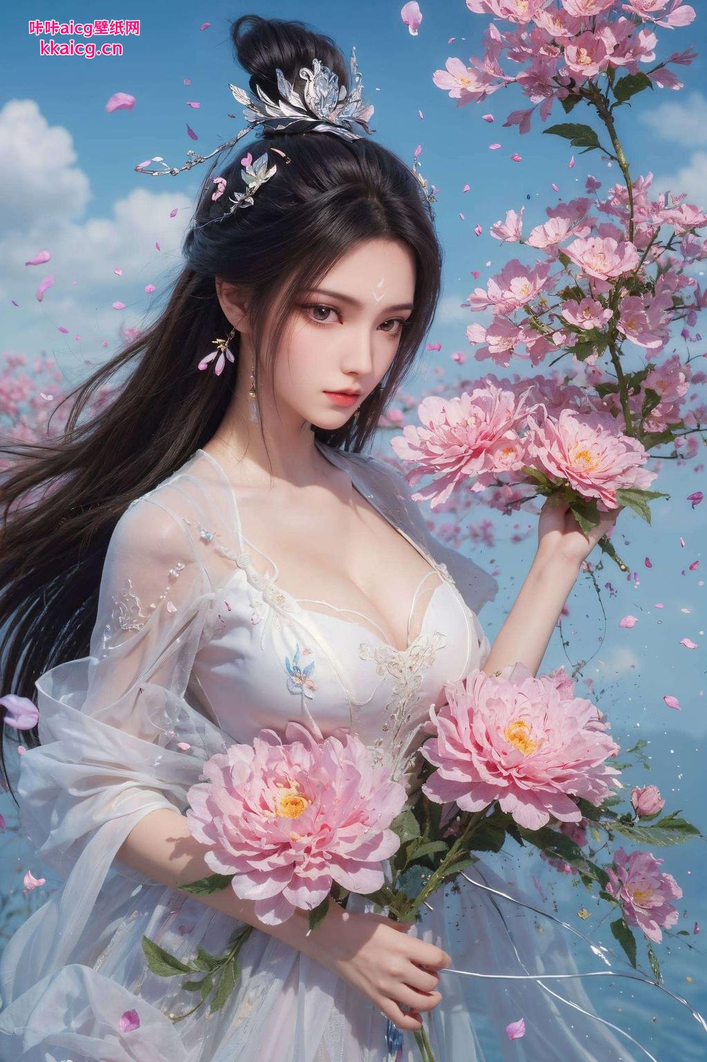 高清的陆雪琪背影仿佛置身于宁静的山水之间