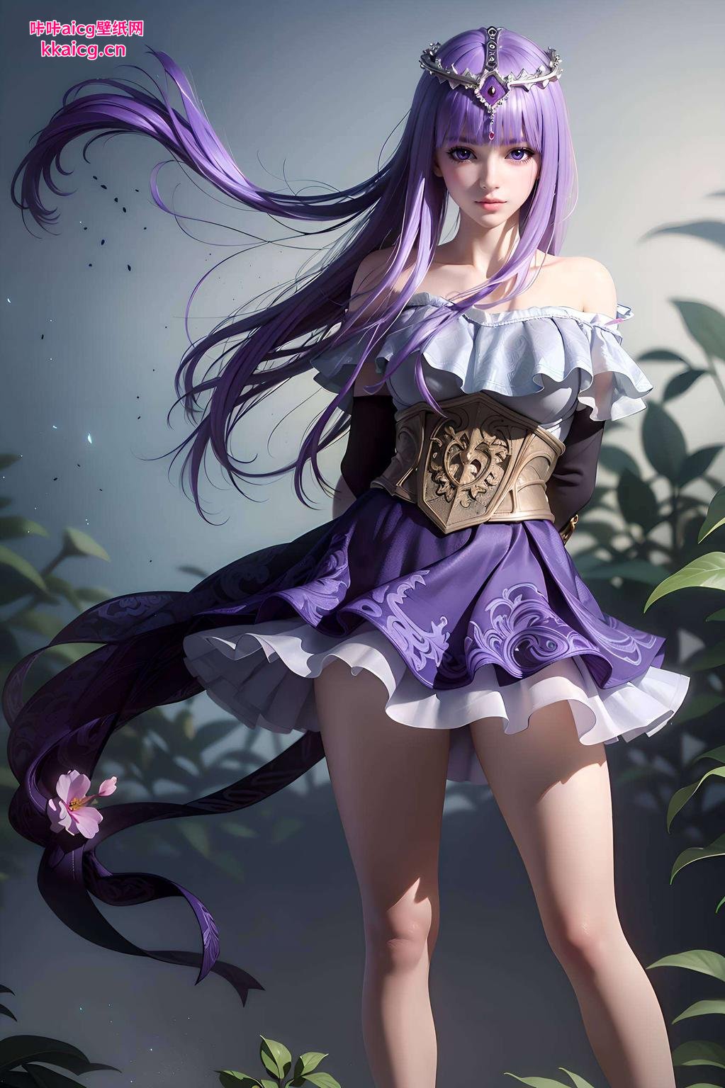 少司命静坐于竹林这款古风极简壁纸