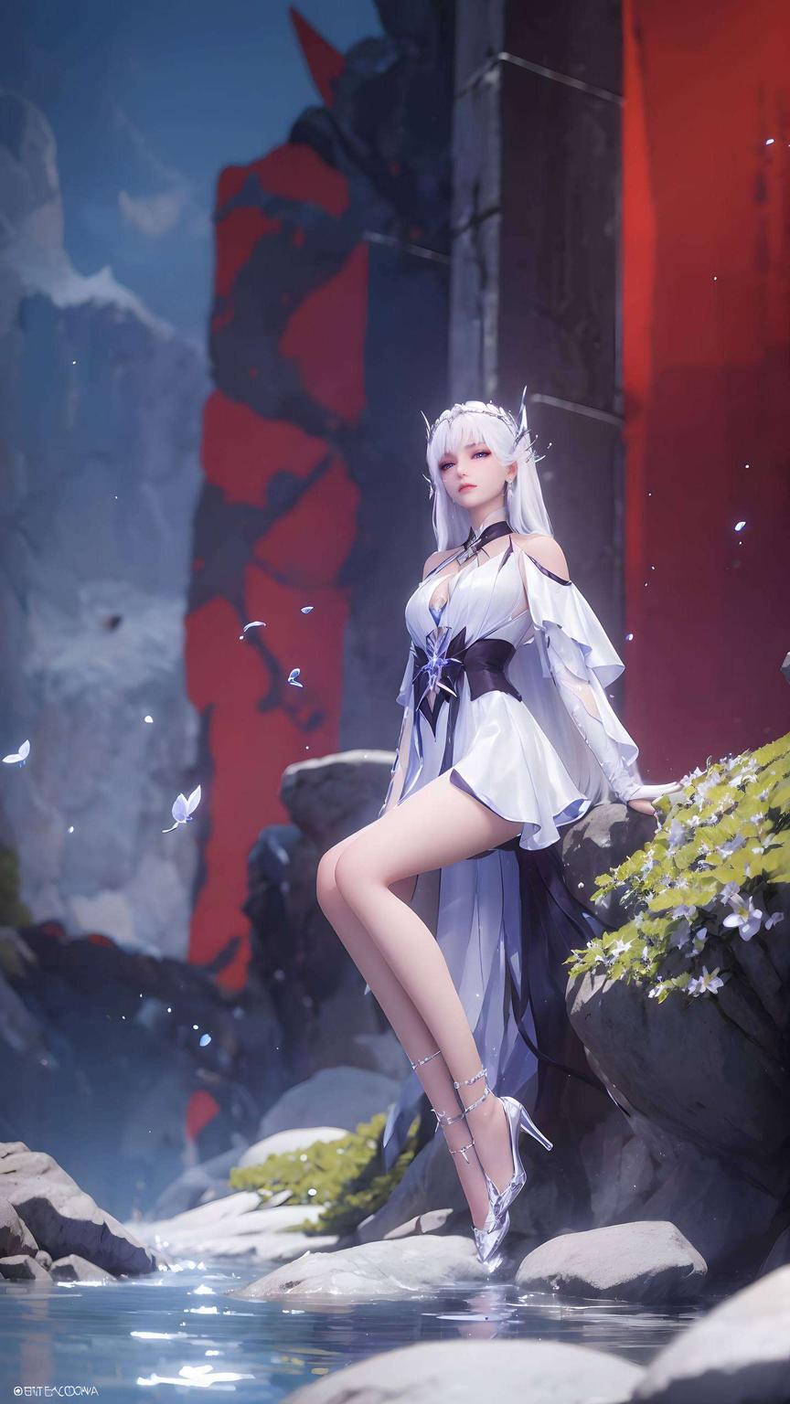 动作迅猛圣采儿挥舞着武器