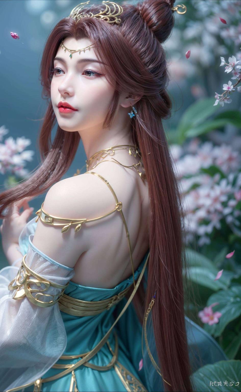 右侧是梦幻般的背景