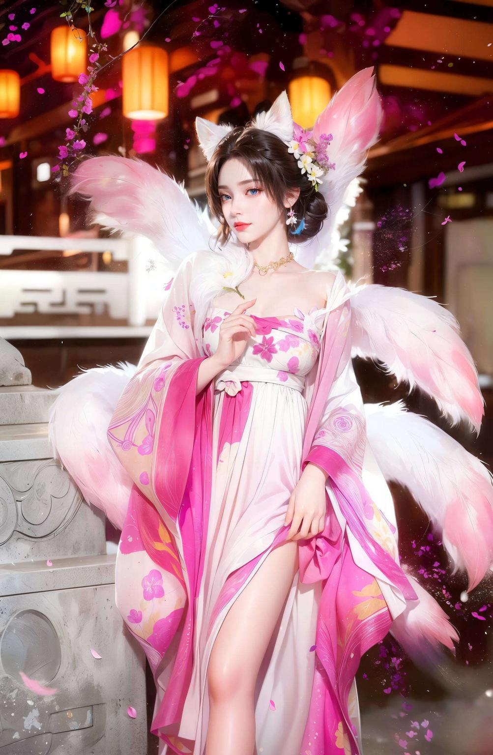 毛绒绒的尾巴和飘逸的衣袂仙子翩翩起舞