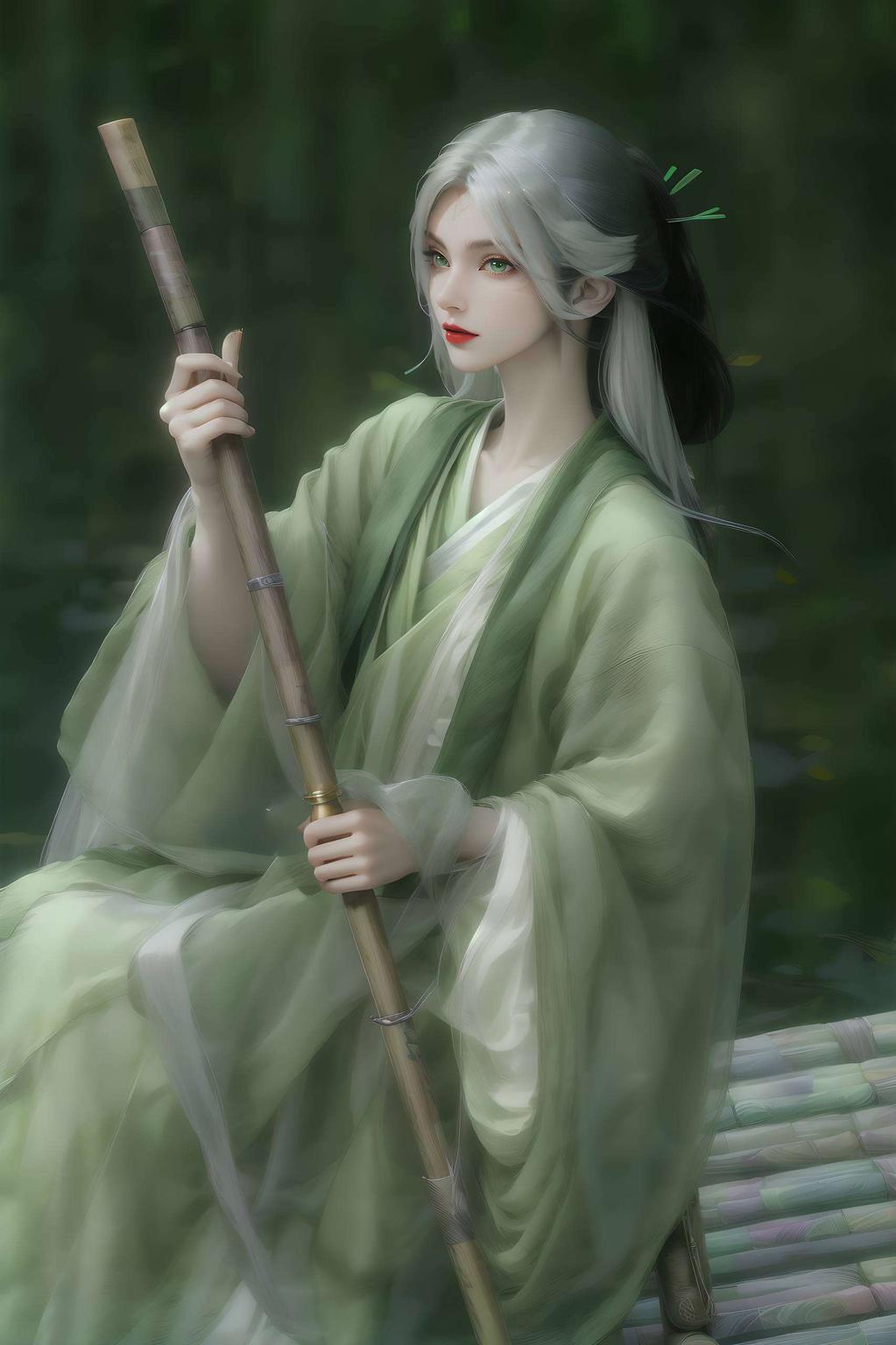 小白翩翩舞剑影高清细腻