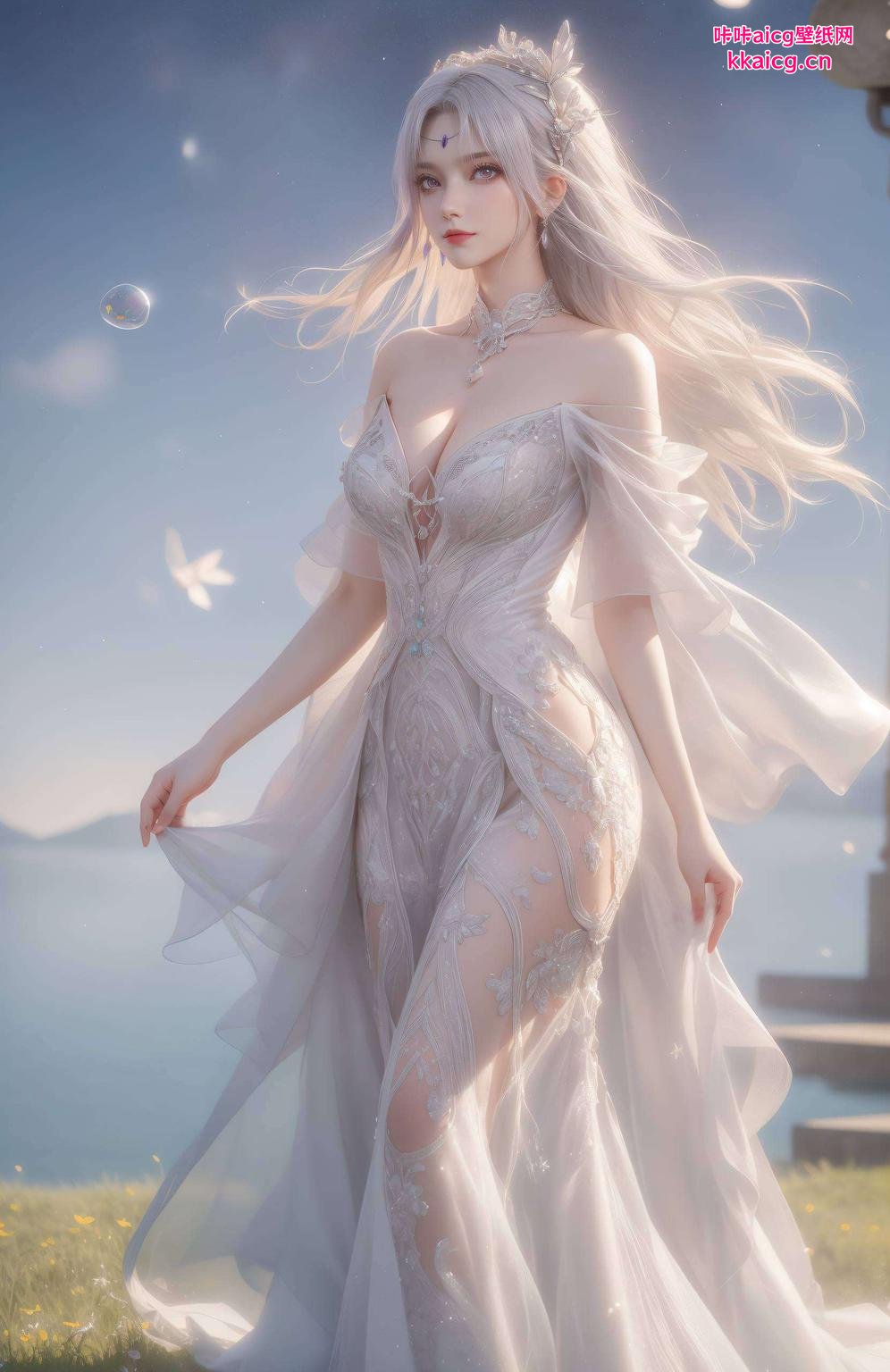 静态美景小医仙望月壁纸