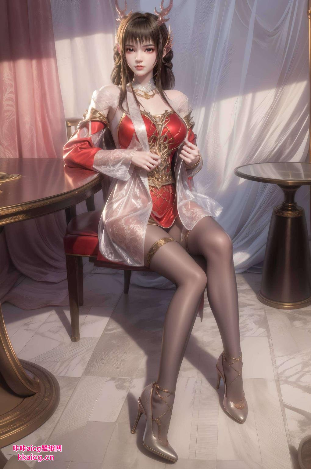 让你的屏幕瞬间清新脱俗！”看这款‘云落浴衣高清壁纸’