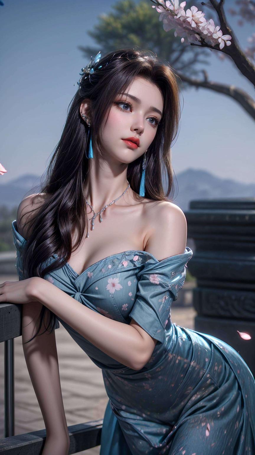 全黑色背景下云韵优雅身姿凸显神秘魅力