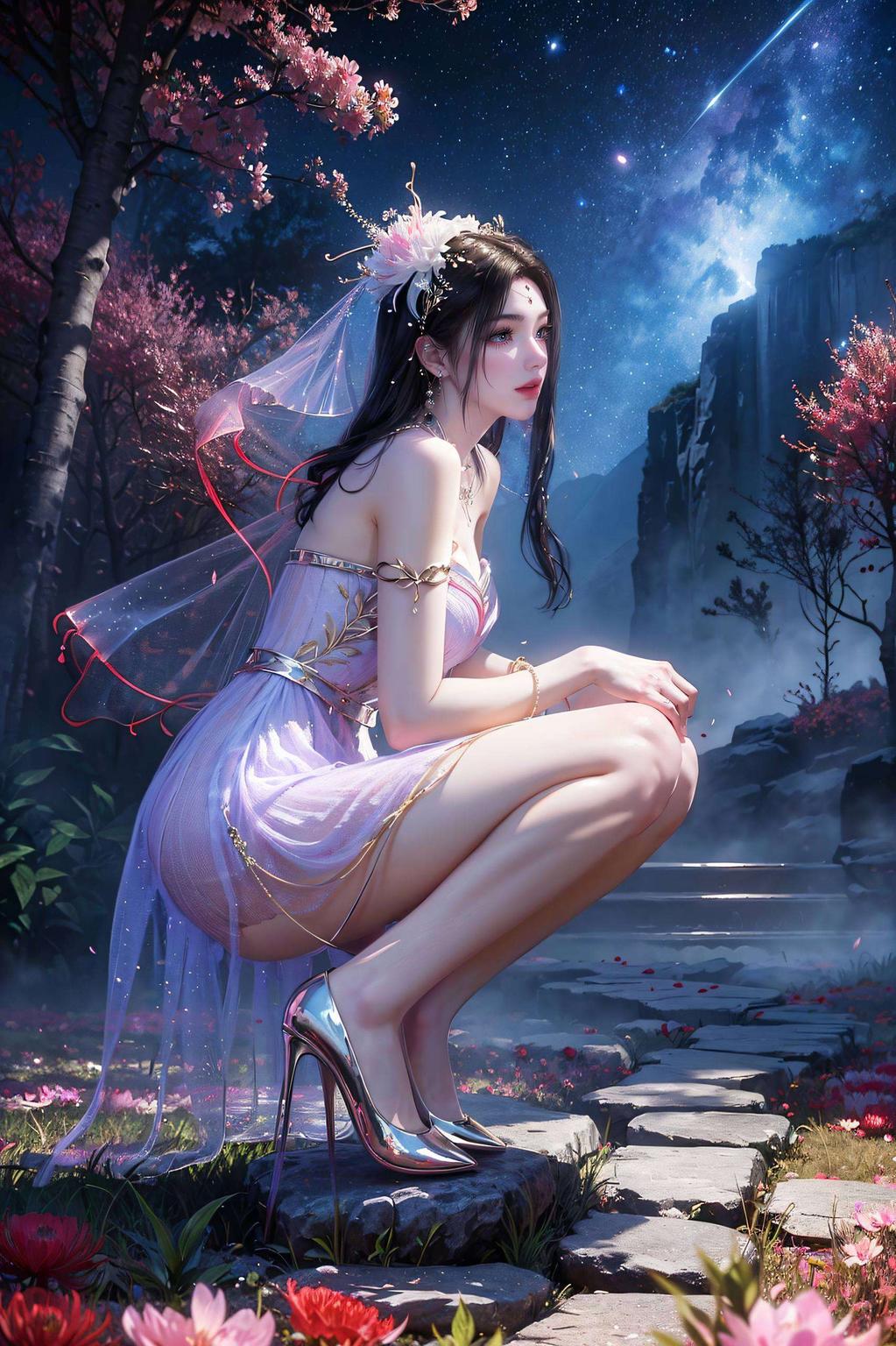 这紫灵女装动态壁纸简直是超精致动漫壁纸的典范！唯美画风